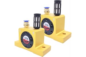 DCYNXC (2-Pieces) GT8 1/8'' Pneumatic Turbine Vibrators, Silent Golden Industrial Turbine Vibrator for hopper Golden with Free Muffler, Pneumatic Ball Vibrators With Silencer and Connector