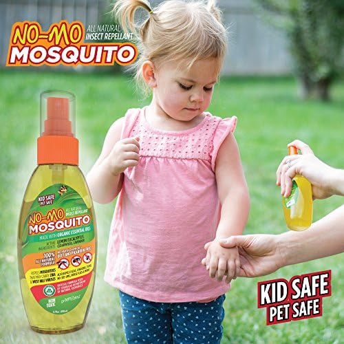 No-Mo Mosquito Repellent - Keep Your Family Safe From Harmful Bugs &amp; Harsh Chemicals - Kid &amp; Pet Safe - All Natural - NO DEET or PICARDIN - Repels Ticks - Fleas - No-See-Ums and More! Spray or Wipe