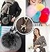 Roniky Newest Large Genuine Fox Fur Pom Pom Keychain Bag Purse Charm Gold Ring Fluffy Fur Ball (5.9