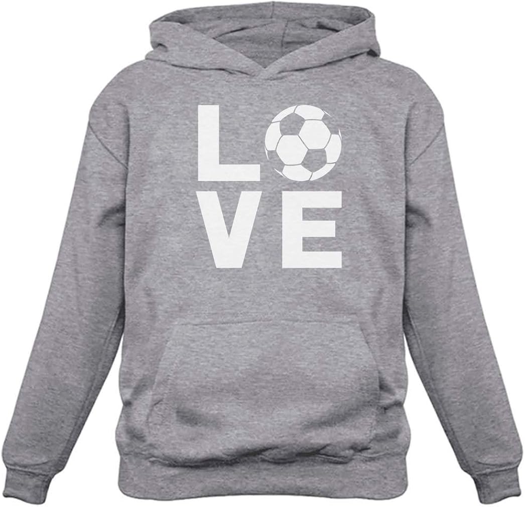 I Love Soccer Sweatshirt Gift for Soccer Players Fans Women Hoodie: Clothing