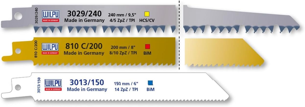 3-piece saw blade set for reciprocating saws, Black