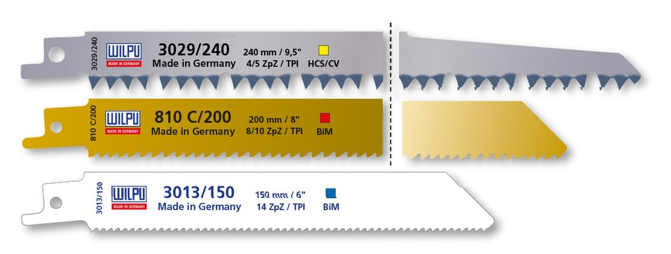 3-piece saw blade set for reciprocating saws