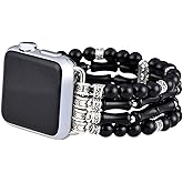 Somesame Boho Beaded Bracelets for Women Compatible with Apple Watch Bands 38mm 40mm 41mm 42mm 44mm 45mm 46mm 49mm Elastic Stretch Handmade Strap for iWatch Ultra 1/2 SE Series 11 10 9 8 7 6 5 4 3 2 1