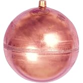 Watts FLT-C Series 4" Heavy Duty Copper Float for Float Valves in Control Assembly, 1/4"-20 Female Thread Connection, Overlapping Joints, Max Working Temperature 200&deg; F