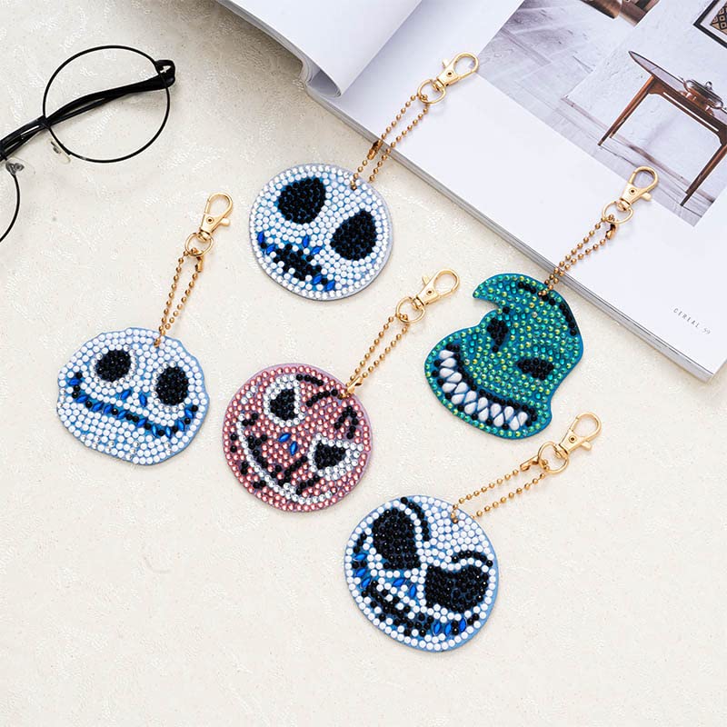 MingSH Diamond Painting Keychain,5 Pack DIY Rhinestone Keyrings Kits for Kids,Full Drill Crystal Cute Keychain Art Craft Key Chain Pendant for Handbag Charms Pendant Gift