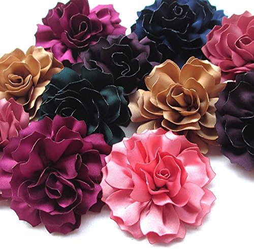 Dandan Big 7pcs Large Ribbon Flowers Bows Hibiscus Craft Appliques Wedding 2 5/8" Mix Lots