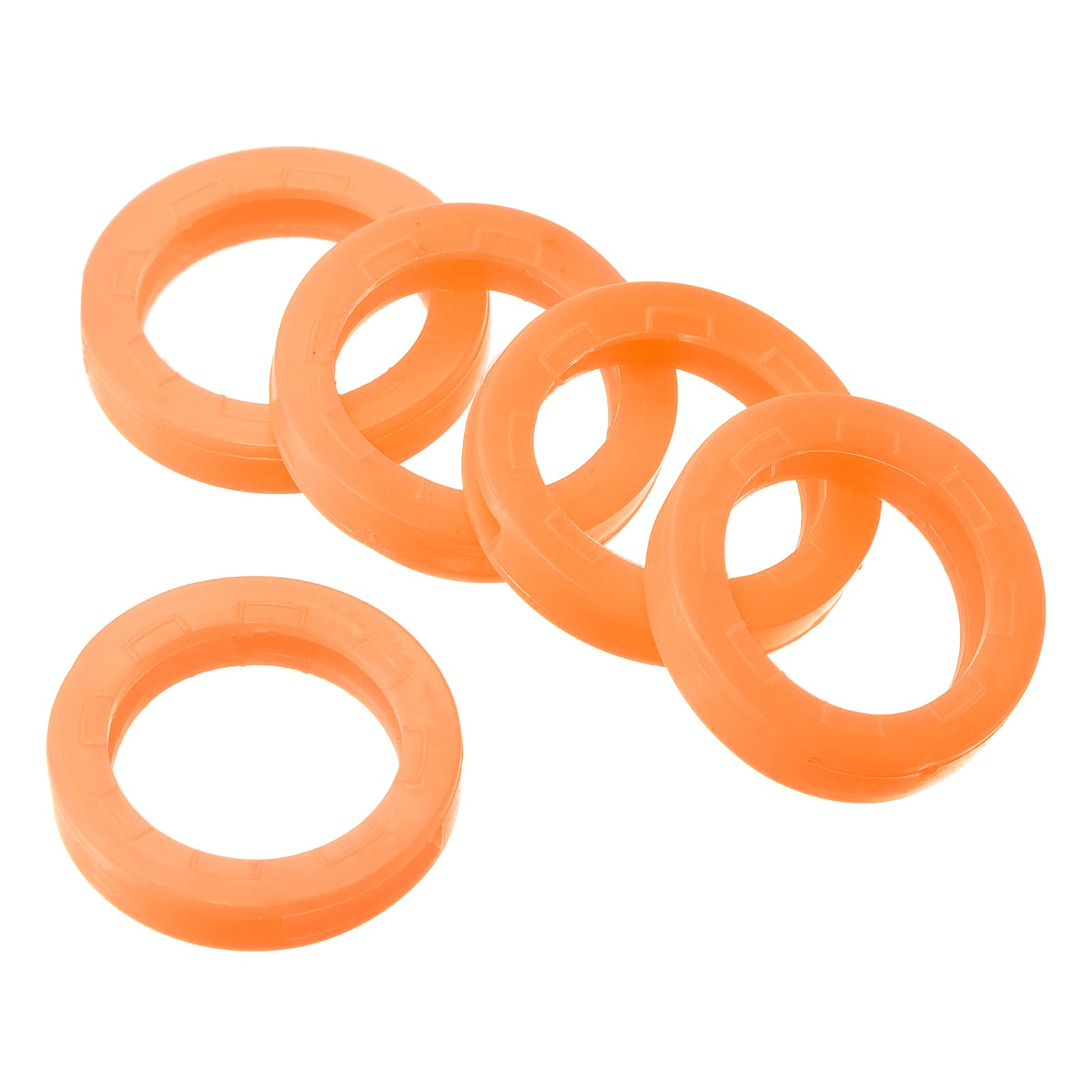 PATIKIL Key Caps Covers Rings, 25 Pack 0.9" Keys Identifiers Covers Coding Tags Marker Round Silicone Sleeve for Office House Apartment, Orange
