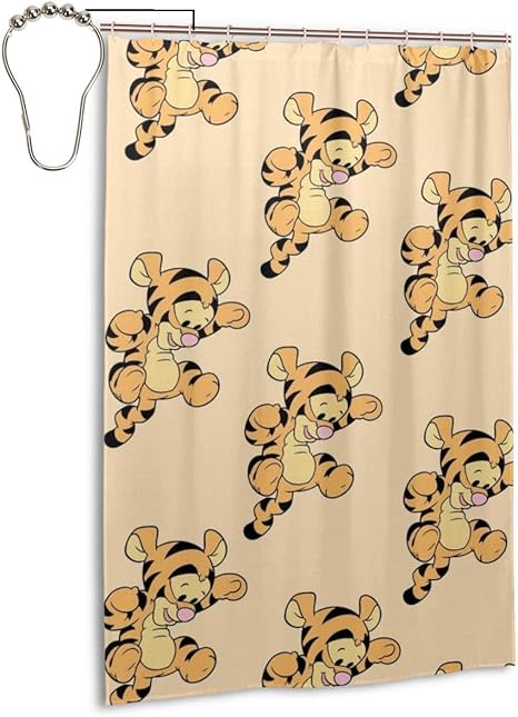Amazon Co Jp ティガーの壁紙5 シャワーカーテン 防カビ 防水 おしゃれ かわいい 浴室カーテン 軽量 速乾 取付簡単 122x1cm ホーム キッチン