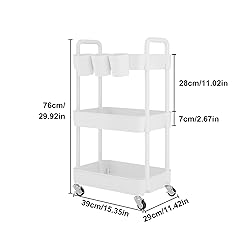 UDEAR 3-Tier Rolling Utility Cart,Multifunctional