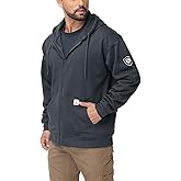 VANLENS FR Men's Flame Resistant Heavyweight Fleece Zip-Front 10.5OZ Hooded Sweatshirt FR Hoodie for Men
