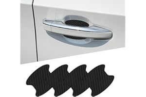 YONWAIT 4 PCS Car Door Handle Sticker, Carbon Fiber Car Door Handle Cover Anti Scratch Car Stickers, Universal Car Door Handle Protective Film, Suitable for Cars, Trucks, SUVs (Black)