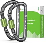 BROTREE Small Carabiner Clips Mini Locking Carabiner 6cm Aluminum D-Ring
