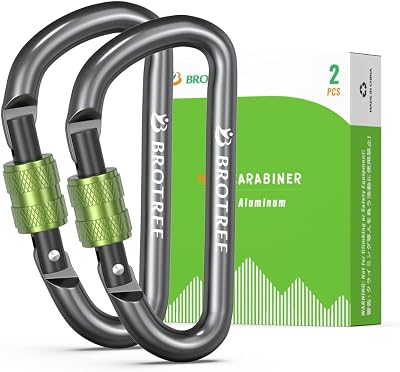 BROTREE Small Carabiner Clips Mini Locking Carabiner 6cm Aluminum D-Ring