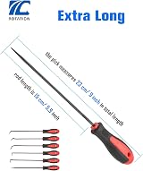 ROTATION 6-Piece Extra Long Hook Pick Set Chrome Vanadium Auto Gasket Tool view 5
