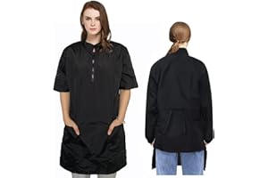 Gliitatu Dog Grooming Smock for Women Men Groomer Smock Hairdresser Barber Smock Jackets Apron Short Sleeve (M)