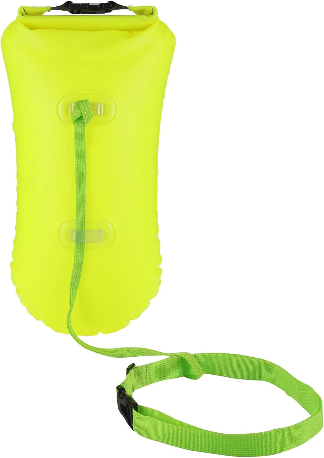 SAFE4SWIM 15L Pull Swim Buoy for Swimming Adult Open Water Be Bright Be Seen & Be Safer with Adjustable Swim Bubble Waist Belt Yellow: Sports & Outdoors