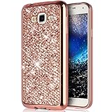 Galaxy J3 Case,Galaxy Sky,Galaxy Express Prime Case,Galaxy Sol,Galaxy Amp Prime,ikasus Shiny Sparkle Bling Glitter Plated Soft TPU Silicone Rubber Protective Case Cover for Galaxy J3/J3 V,Rose Gold