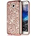 Galaxy J3 Case,Galaxy Sky,Galaxy Express Prime Case,Galaxy Sol,Galaxy Amp Prime,ikasus Shiny Sparkle Bling Glitter Plated Soft TPU Silicone Rubber Protective Case Cover for Galaxy J3/J3 V,Rose Gold