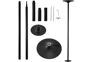 UMEKEN Spinning Static Dance Pole Portable Removable Adjustable 45mm Dancing Pole for Home Exercise Club Party Pub, Dancer Pole for Beginners and Professionals 440lb Weight Capacity