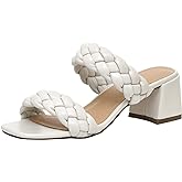 CUSHIONAIRE Women's Onyx braided Heel Sandal +Memory Foam, Wide Widths Available