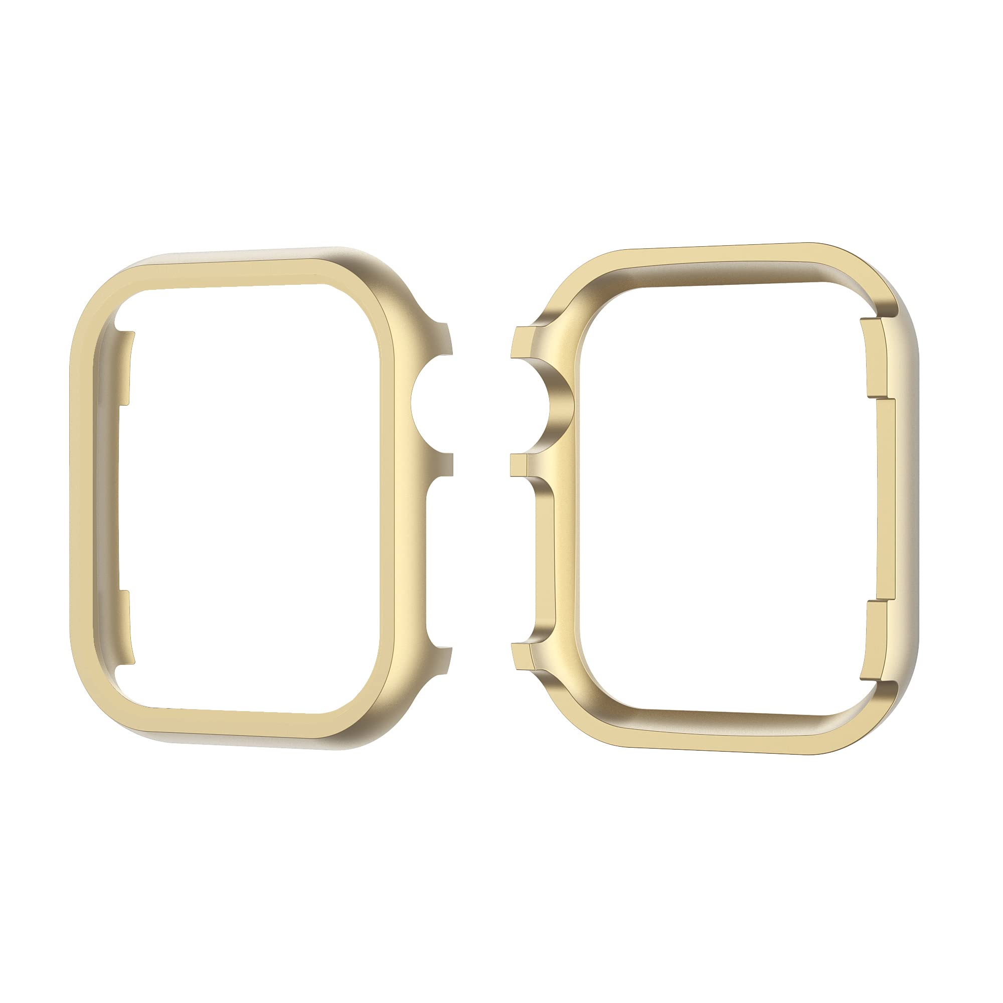Gold Frame Cover Compatible with Apple Watch Series 3 38mm, Aluminum Alloy Bumper Metal Screen Case for Women Ladies Lightweight Thin Hard Protective Case Compatible with 38mm Apple Watch Series 3/2/1