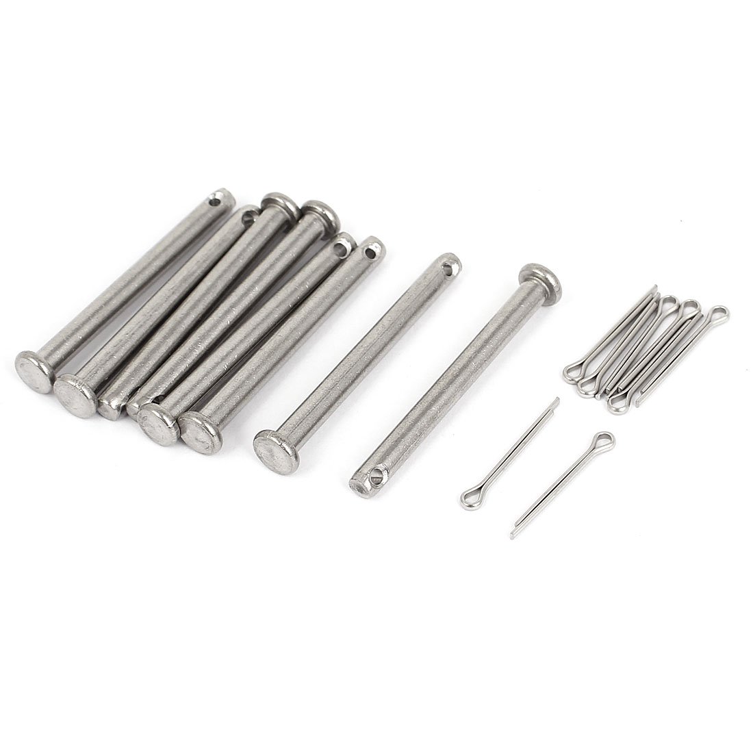 Sourcingmap 304 Stainless Steel Flat Head Round Clevis Pins Fastener M4x40mm 8Pcs