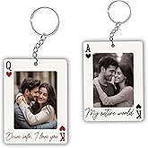 Godashop Personalized Photo Strip Acrylic Keychain, Custom Couple Picture Keychains, Couples Gift for Boyfriend Girlfriend