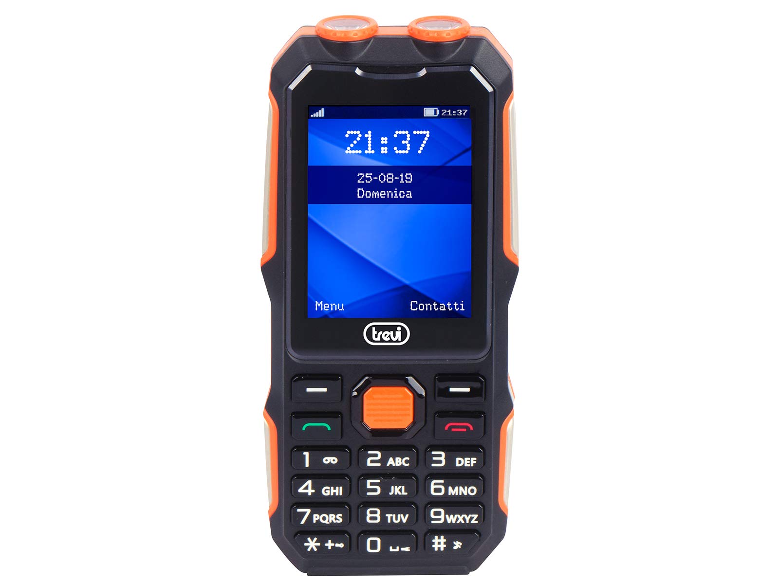 Trevi 0For7000 Strong 70 Work Mobile Phone with Shock-proof Mobile Phone, Large LCD Display 2.4" with Simple Controls, Dual Led Flashlight, Powerful Speaker, Bluetooth, Camera, Long Battery Life