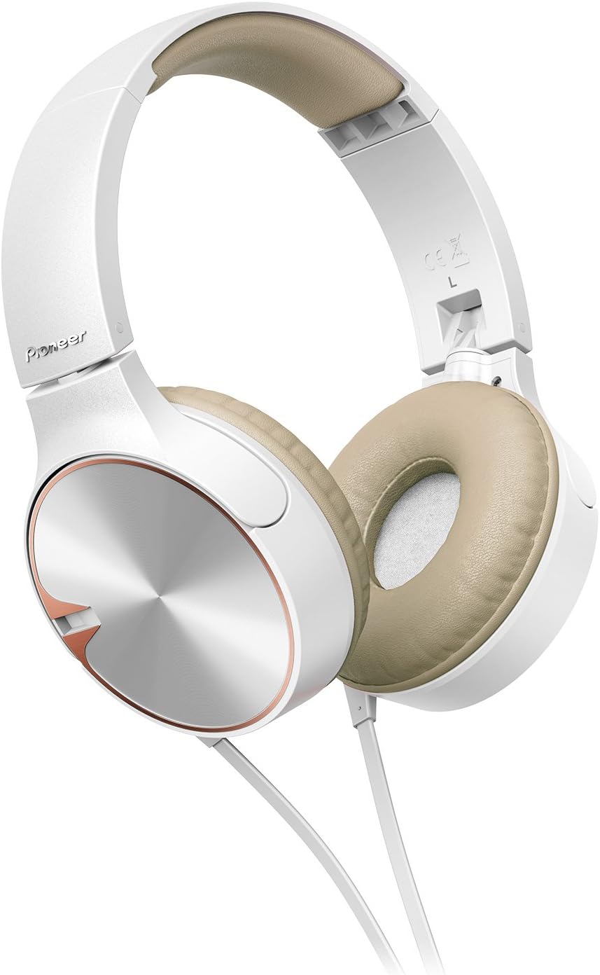 PIONEERHeadphone SE-MJ722TT with Microphone (White Brown)