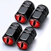Tire Valve Stem Caps Beast Eyes Car Accessories 4-Pack-Aluminum Alloy Rust-Proof Universal Dust Covers Tire Air Cap for Car, SUV, Bike, Motorcycle Red Eyes Gifts