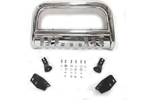 AutoForever 3" Front Bumper Bull Bar Grille Guard Stainless Steel Tubing Brush Push Bar Compatible with 2007-2018 Toyota Tundra 2008-2018 Toyota Sequoia - Chrome