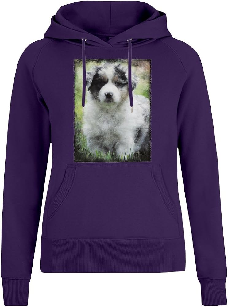 Australian Shepherd Puppy Jacket with Hoodie for Women 100 Soft