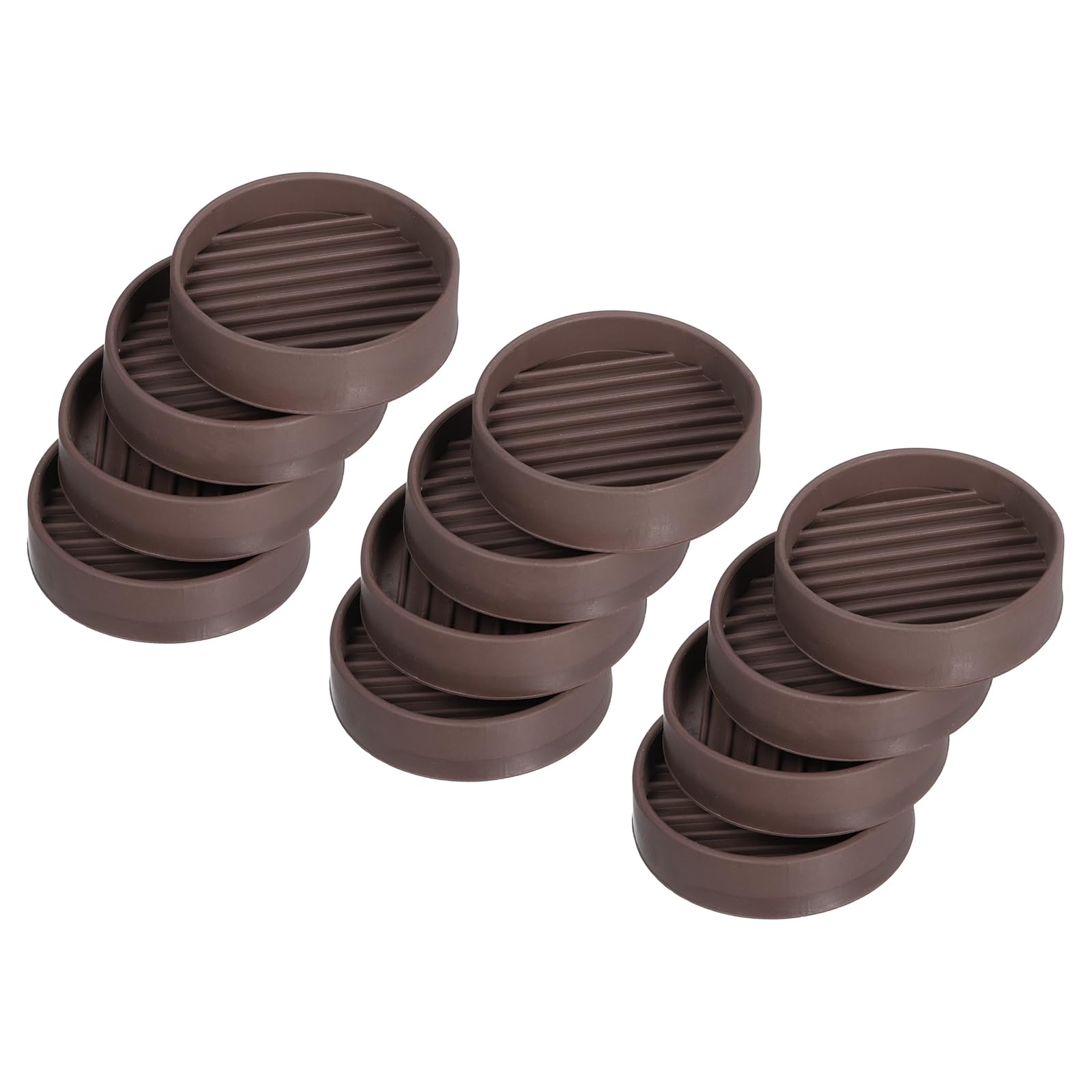 uxcell Chair Leg Floor Protectors,12Pcs 2" - Rubber Round Non-Slip Furniture Pads, Anti-Slip Furniture Pads for Hardwood Floors, Couch, Bed Stopper (Brown)