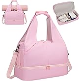 Gym Bag for Women with Shoe Compartment Lightweight Workout Bags Yoga Bag for Women with Yoga Mat Holder Gym Tote for Dance, Sports,Work