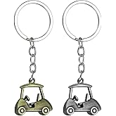 uxcell Golf Cart Keychain, Metal Golf Keychain Pendant Rings Organizer Bag Charm Accessories for Golfer