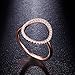 SPILOVE Serend 18k Rose Gold Plated Cubic Zirconia CZ Open Circle O Fashion Halo Ring Mothers Day Gifts, Size 8