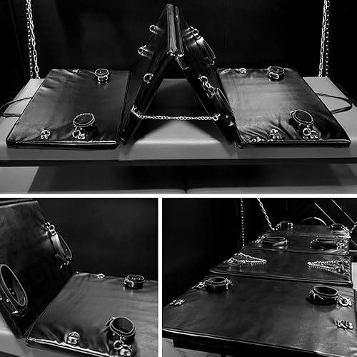 Sex Bondage Restraint BDSM Sex Furniture PU Leather Fetish Restraints  System Portable Collapsible Sex Bed Sex Toys for Men Couples Adult Bondage  Gear with Handcuffs Ankle Cuffs in Saudi Arabia