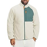 M MAELREG Men's Reversible Fleece Jacket with 5 Pockets Lightweight Zip Up Golf Jackets Winter Warm Casual Coat Windbreaker