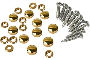 Metany 10PCS Brass Mirror Screws 10mm Decorative Caps Cover Nails Sign Holder Advertising Nails Cap Fasteners Hardware Polished Shiny Gold for Mirrors,Tea Tables, wardrobes or Glass Furniture