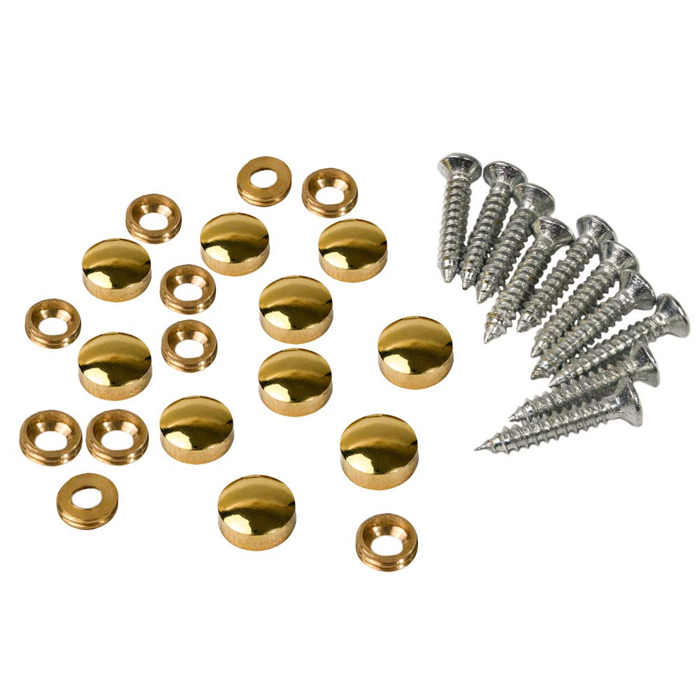 Metany 10PCS Brass Mirror Screws 10mm Decorative Caps Cover Nails Sign Holder Advertising Nails Cap Fasteners Hardware Polished Shiny Gold for Mirrors,Tea Tables, wardrobes or Glass Furniture