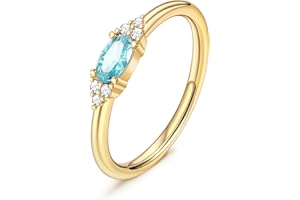FUNEIA Gold Birthstone Rings for Women Non Tarnish Trendy Stackable Gold Rings that Don't Tarnish Dainty Emerald Green Gemstone Cubic Zirconia Wedding Engagement Ring for her Birthday Gifts Jewelry