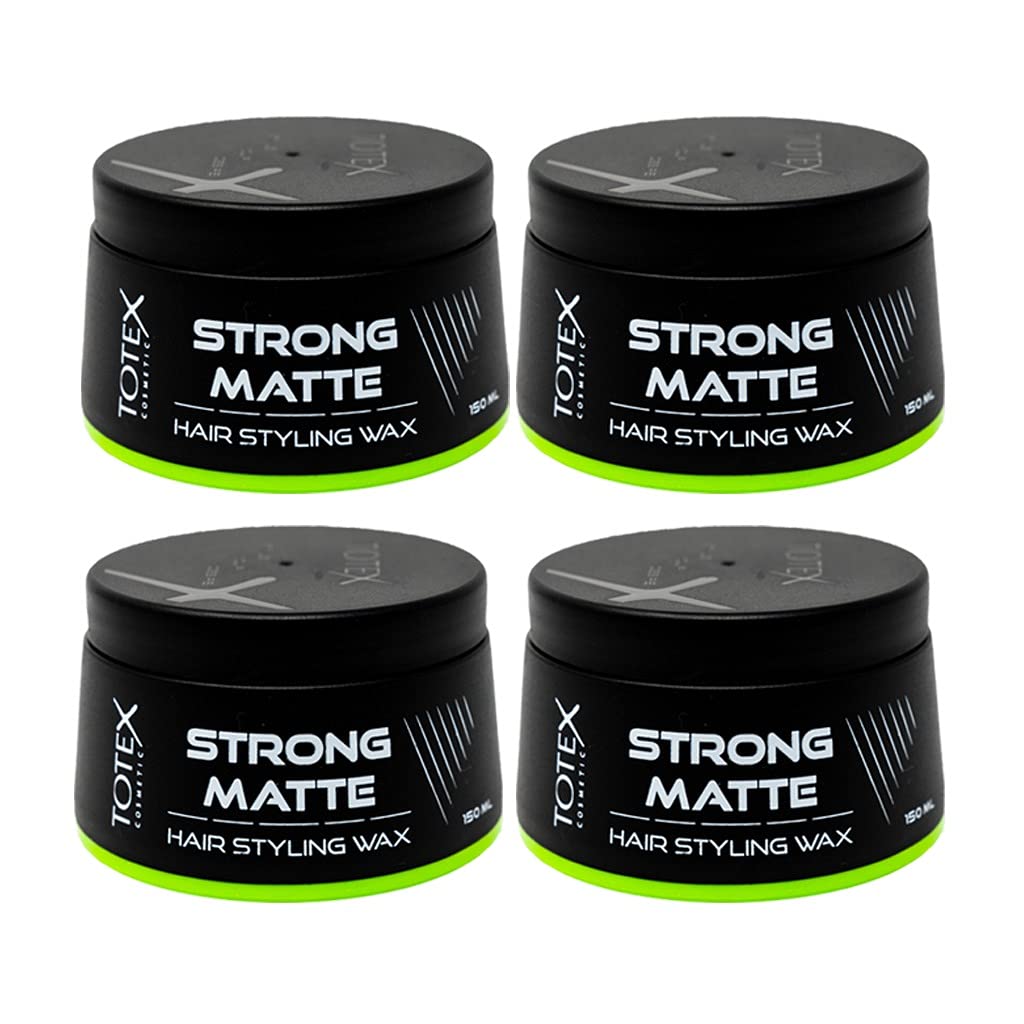 Totex Hair Styling Matte Wax Men 4x150ml Pack | Strong Hold Hair Wax | Natural Matte Look Finish | Long Lasting Flexible Styling Paste | Barber Quality Hair Defining Wax for Men — image 1