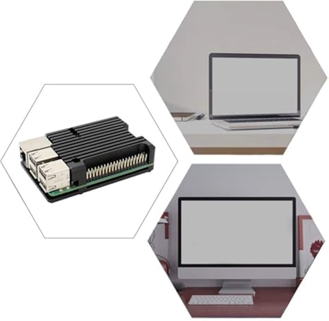 Molyflower para Raspberry Pi 3B Carcasa de Aluminio con Doble Ventilador Carcasa de Metal Carcasa Negra para RPI Raspberry Pi 3B - Negro