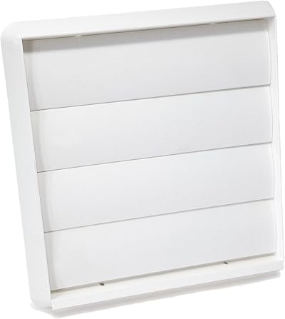 Kair White 150mm Louvred Wall Vent Grille with Rear Spigot 6in Front Cover