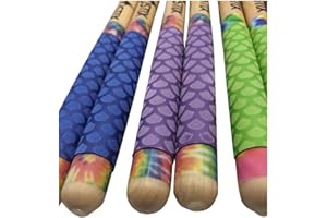 CardioStix approx 8.5oz per set (1 PAIR WITH BAG) Bundle Weighted Double Grip w/bag Premium American Hickory Wood Cardio Drum Sticks | Drumming, Fitness, Aerobic Class, Exercises (Tie Dye with Bag)