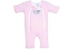 Magic Sleepsuit Baby Merlin's Cotton Baby Swaddle Transition Product - Soft and Cozy Design, Double Zipper for Easy Diaper Changes, Promotes Safe Sleep, 3-6 Months - Pink - Small 12-18lbs