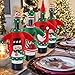 PartyTalk 3pcs Ugly Christmas Wine Bottle Covers, Holiday Wine Bottle Cover with Hat for Ugly Sweater Party Decorations