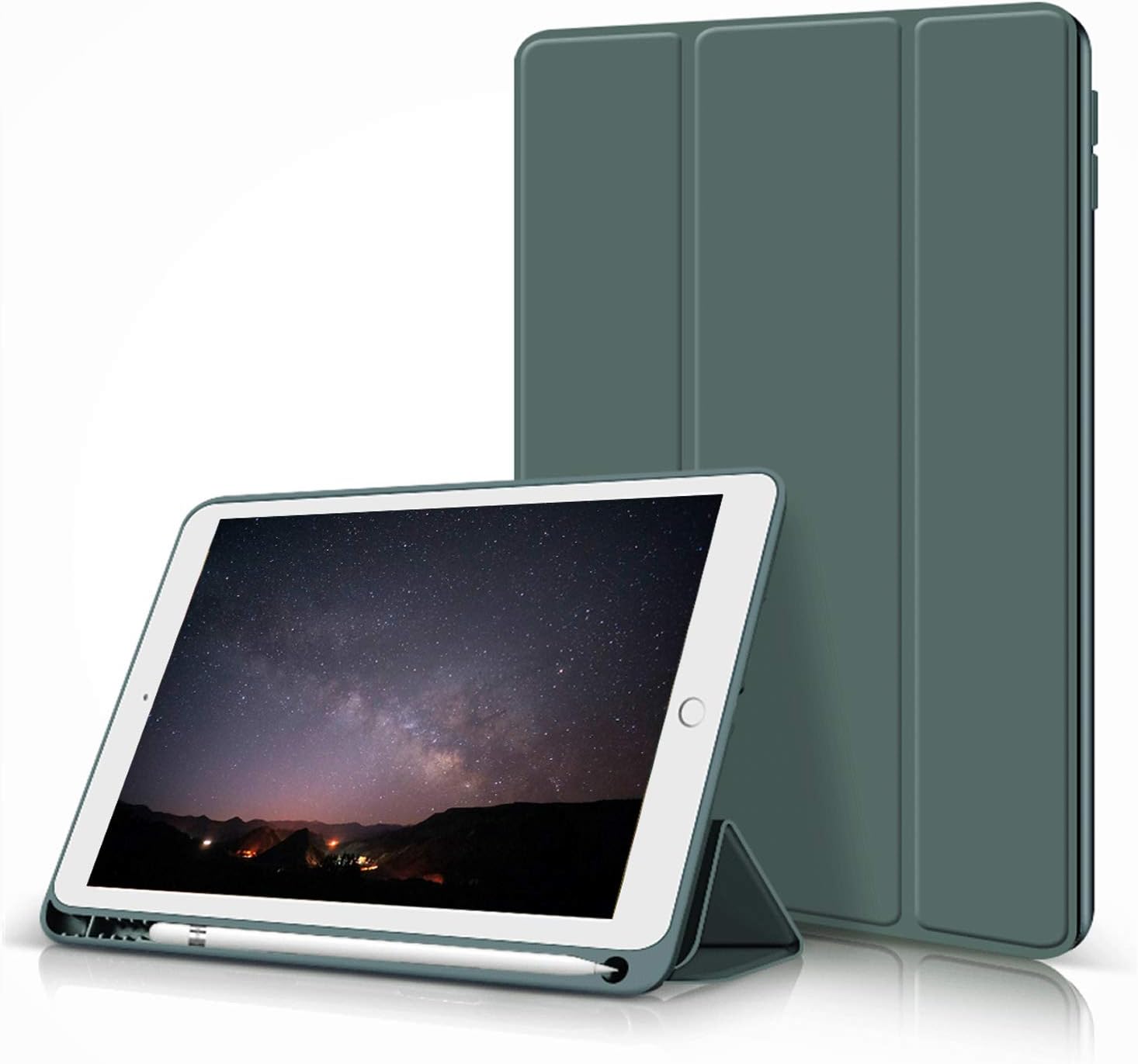 ZOYU Case for iPad 9th/8th/7th Generation with Pencil Holder, Slim Stand Smart Case with Soft TPU Back Cover