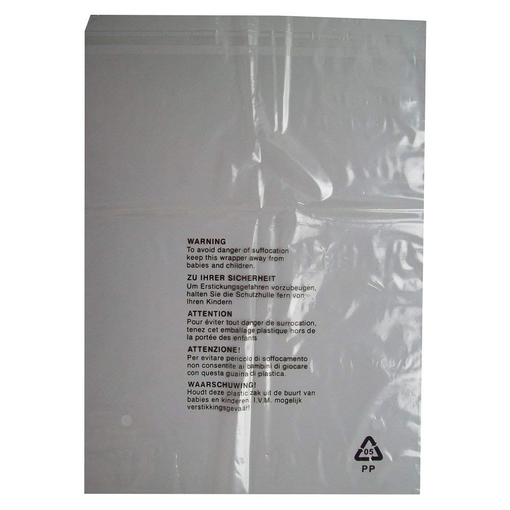 Uk Store 247 Pack of 40x Clear Re-sealable Bags for Shirts Garments 12inches x 15inches (30.5cm x 40.5cm) 150 Gauge