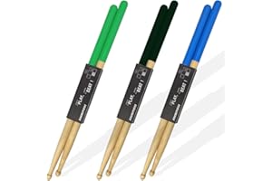 3 Pairs Drum Sticks 5A – Lightweight Balanced for Drumming Lessons, Band Performances Non-Slip Handles Drumsticks for Profess